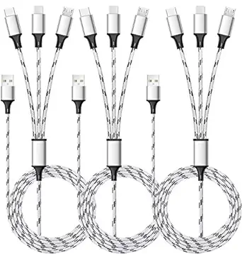 Multi Charging Cable, 5ft 3Pack Multi Charger
